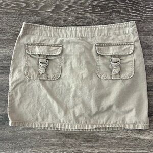 Vintage Old Navy Khaki Tan Cargo Pockets Mini Skirt Size 12 Utility Y2K 90s Army
